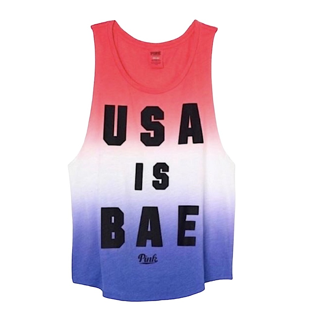 VICTORIA’S SECRET PINK: USA Is Bae Ombre Tank Top - Size XS
